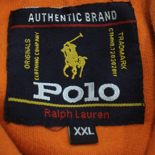 Ralph Lauren Polo Men Orange XXL Pullover Hoodie Sweatshirt