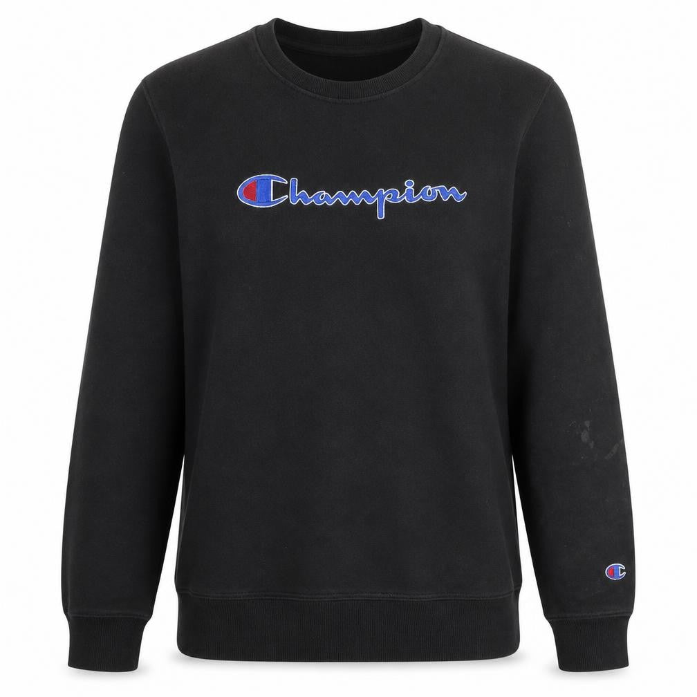 Champion Womens Black XL Pullover Sweatshirt with Logo Detail