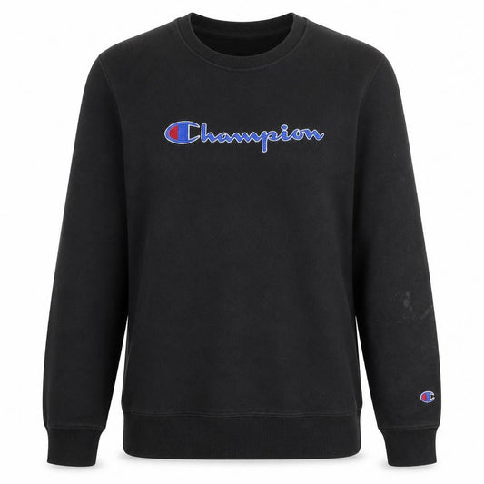 Champion Womens Black XL Pullover Sweatshirt with Logo Detail