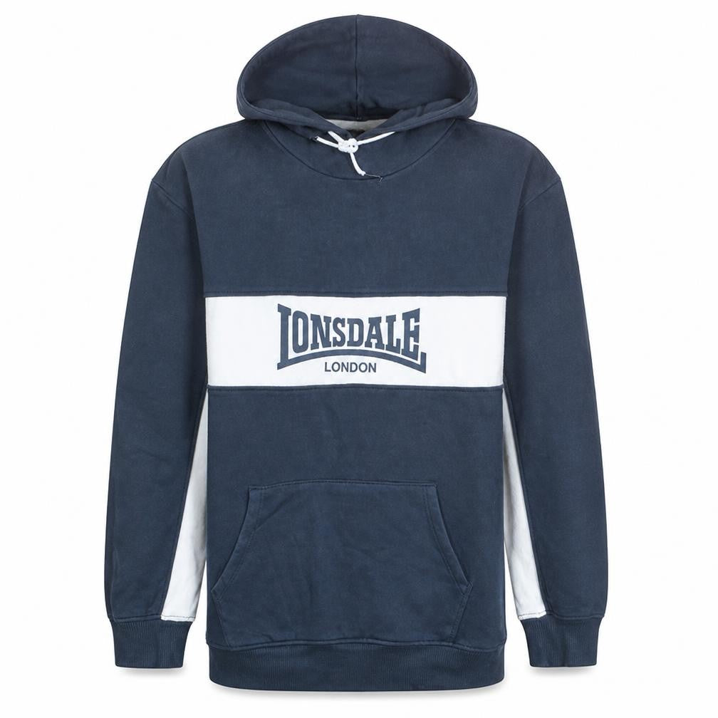Lonsdale Men's Blue Pullover Hoodie L Logo Fleece Sweatshirt