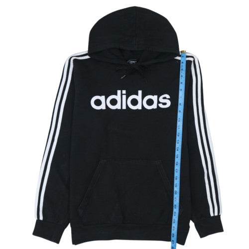 Adidas Men’s Black Pullover Hoodie L Logo Sports Fleece Sweatshirt