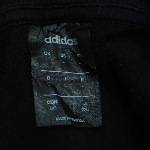Adidas Men’s Black Pullover Hoodie L Logo Sports Fleece Sweatshirt