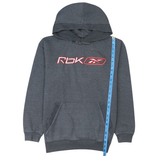 Reebok Mens Grey Pullover Hoodie M Sports Logo Fleece