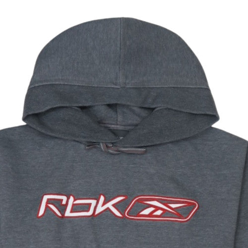 Reebok Mens Grey Pullover Hoodie M Sports Logo Fleece