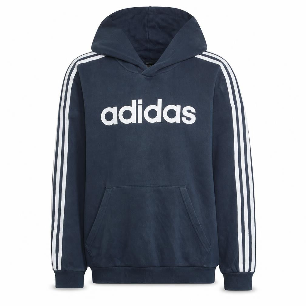 Adidas Mens Navy Blue XL Pullover Hoodie with Logo Print