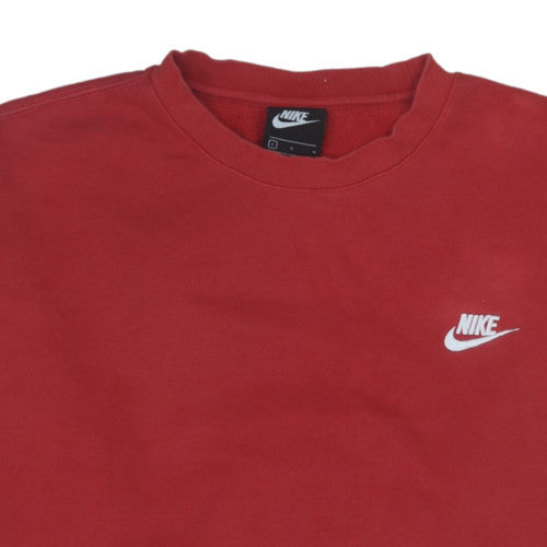 Nike Men’s Red Crew Neck Pullover Sweatshirt Size L Sports Style
