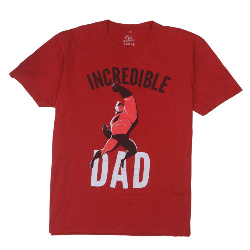 Front view of Disney Pixar The Incredibles Red Incredible Dad T-Shirt XL men’s