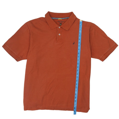 Nautica Men's Orange Short Sleeve Classic Fit Cotton Polo XL
