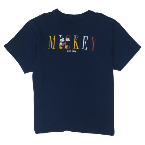 Disney Mickey Mouse Men's Navy Blue XL Cotton Graphic T-Shirt