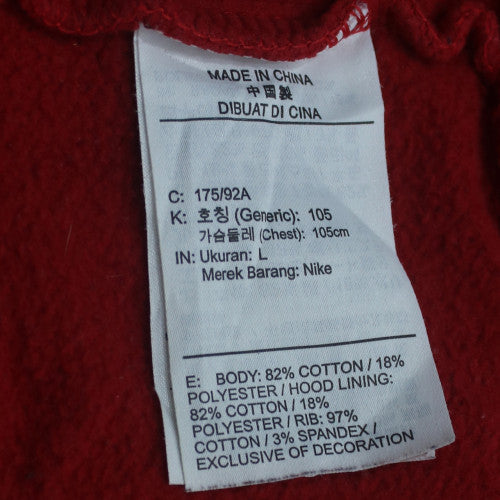 Nike Air Jordan Red Men's Pullover Hoodie Size L Regular Fit