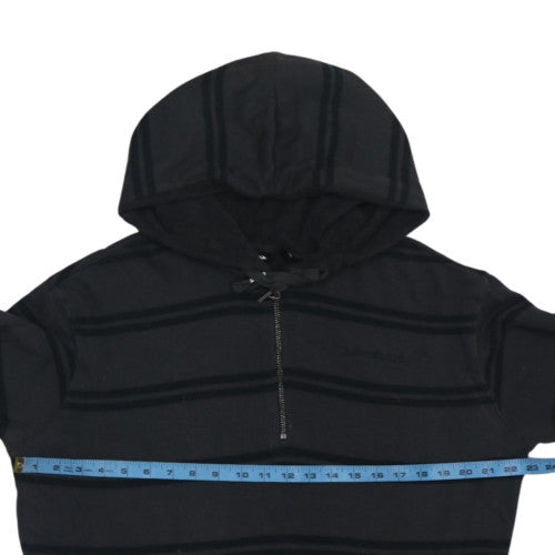 Quiksilver Men's Black Striped 1/4 Zip Pullover Hoodie M