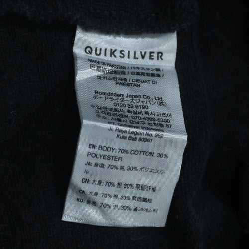 Quiksilver Men's Black Striped 1/4 Zip Pullover Hoodie M