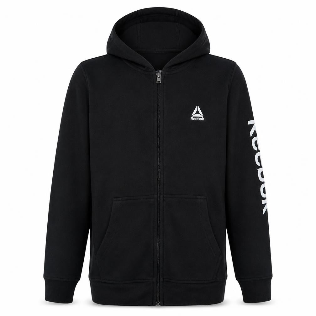 Reebok Teens Black Full Zip Hoodie 164 Regular Fit Sportswear
