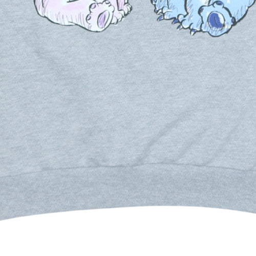 Disney Women Grey Lilo & Stitch Pullover Sweatshirt Size L
