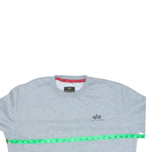 Alpha Industries Men's Grey Crew Neck Sweatshirt M Regular Fit
