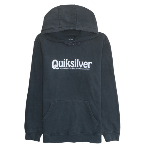 Quiksilver Men's Black Pullover Hoodie Medium Surf Style Fleece