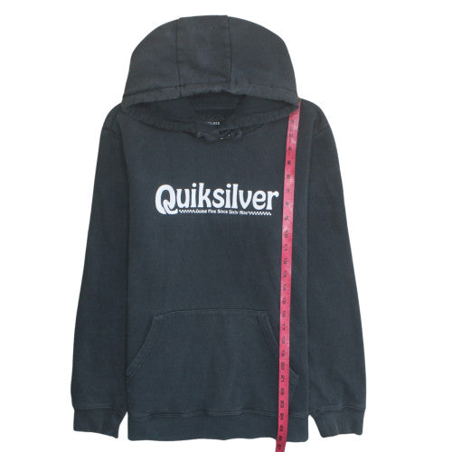 Quiksilver Men's Black Pullover Hoodie Medium Surf Style Fleece