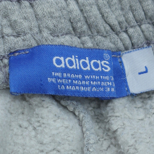 Adidas Men’s Grey Track Pants L Elastic Waist Fleece Comfort