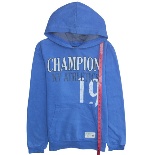 Champion Men’s Blue Pullover Hoodie L Graphic Fleece Sweatshirt