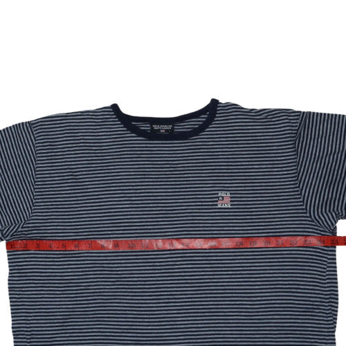 Ralph Lauren Polo Jeans Men's Navy Striped Cotton T-Shirt Size L
