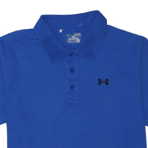 Under Armour Men's Blue HeatGear Polo Shirt XL Loose Fit