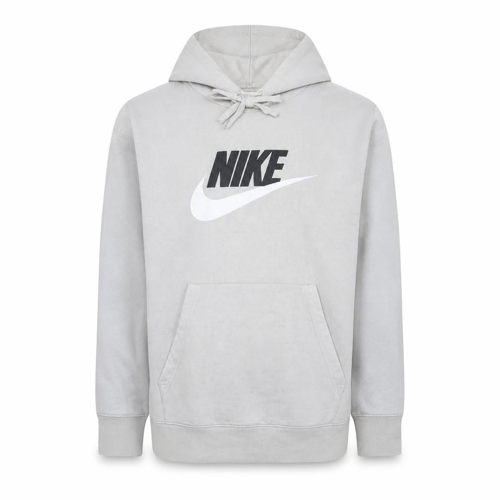 Nike Men's Grey Pullover Hoodie L Hooded Fleece Sweatshirt
