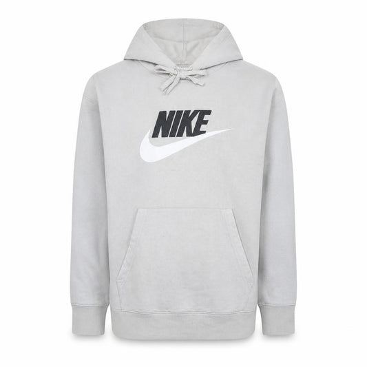 Nike Men's Grey Pullover Hoodie L Hooded Fleece Sweatshirt