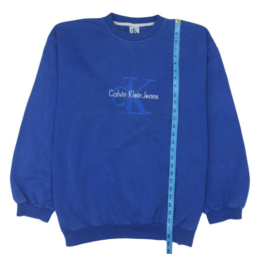 Calvin Klein Jeans Men's Blue XXL Crew Neck Sweatshirt Logo Embroidered