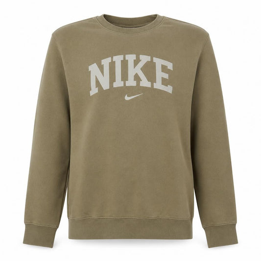 Nike Men's Beige Logo Crew Neck Pullover Sweatshirt M