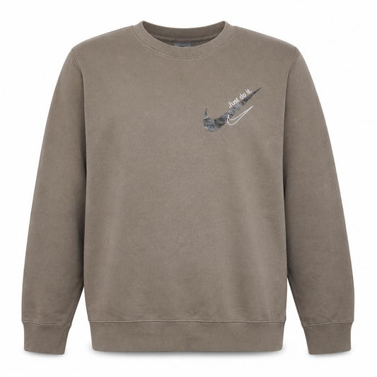 Nike Men's Brown Logo Crew Neck Pullover Sweatshirt Size L