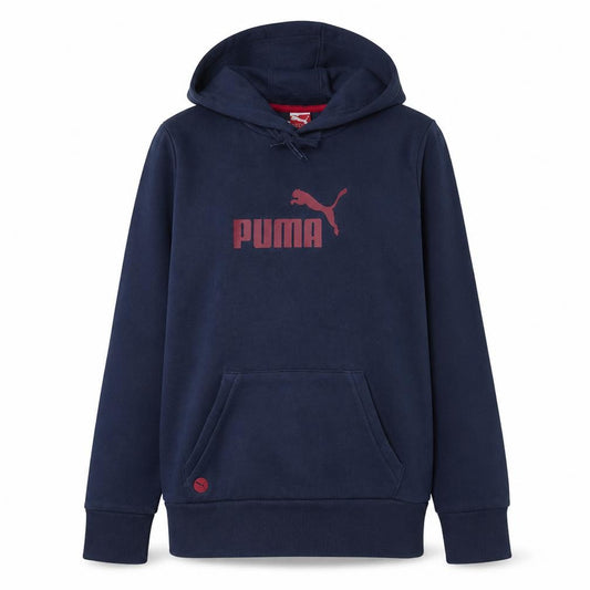 Puma Womens Navy Blue Pullover Hoodie UK 16 Cotton Blend Logo