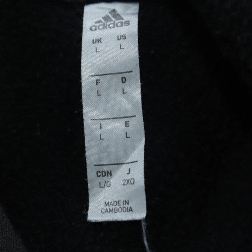 Adidas Mens Black Pullover Hoodie Size L Sports Fleece