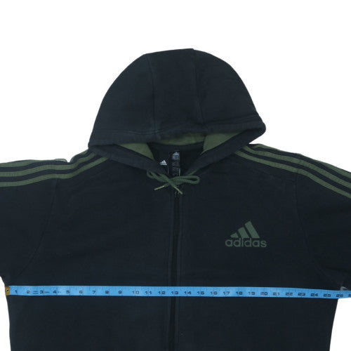Adidas Mens Black XL Full Zip Hooded Sweatshirt Fleece Jacket