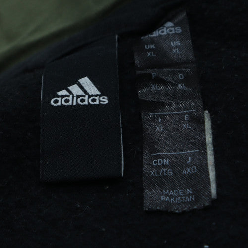 Adidas Mens Black XL Full Zip Hooded Sweatshirt Fleece Jacket
