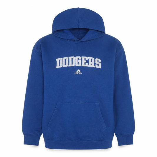 Adidas Men's Blue Pullover Hoodie M Dodgers Fleece Sweatshirt