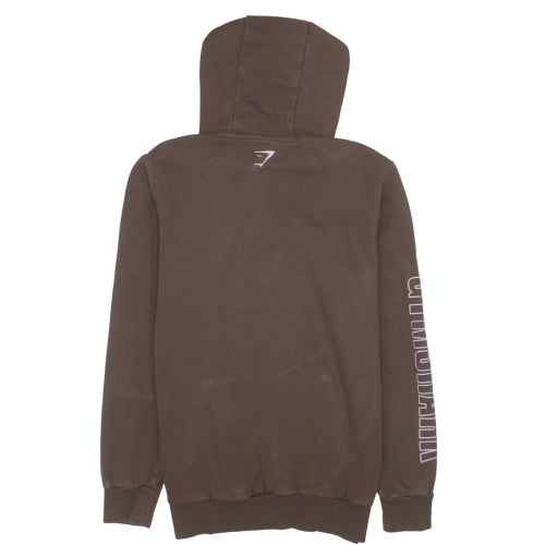 Gymshark Men's Brown Pullover Hoodie M Regular Fit Sportswear