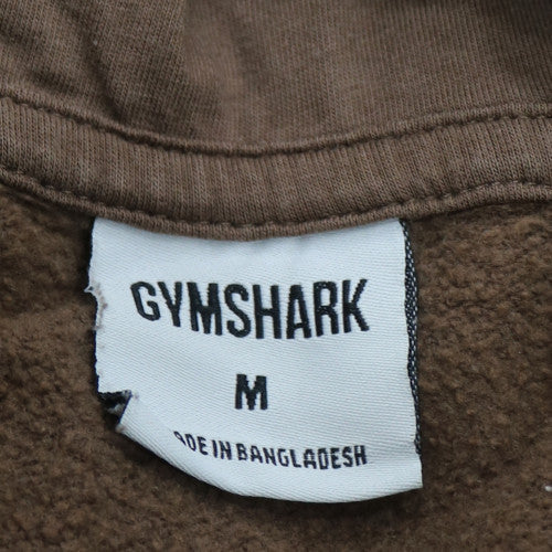 Gymshark Men's Brown Pullover Hoodie M Regular Fit Sportswear