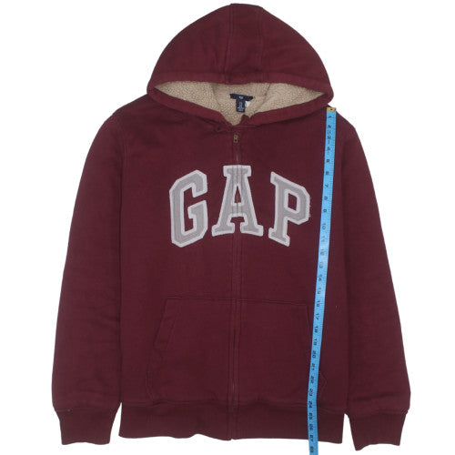 GAP Men's Burgundy Full Zip Hoodie XL Fleece Lined Cotton Blend
