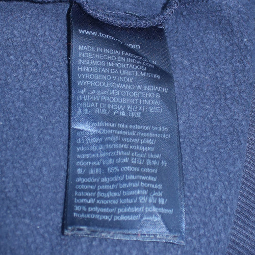 Tommy Hilfiger Womens Navy Blue Pullover Hoodie Size 14 Cotton Blend