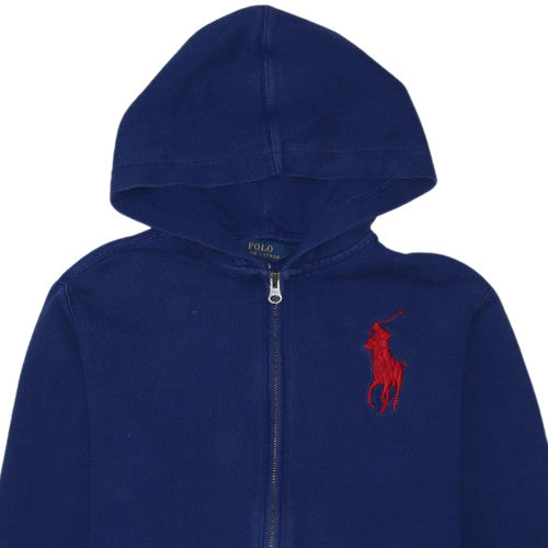 Ralph Lauren Teens Blue Full Zip Hoodie Medium 10-12 Cotton
