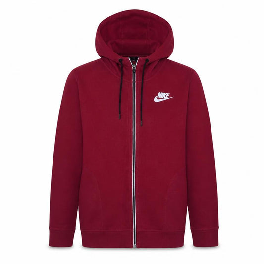 Nike Men's Red Full Zip Hoodie M Sports Fleece Sweatshirt