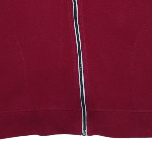 Nike Men's Red Full Zip Hoodie M Sports Fleece Sweatshirt