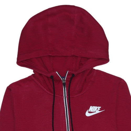 Nike Men's Red Full Zip Hoodie M Sports Fleece Sweatshirt
