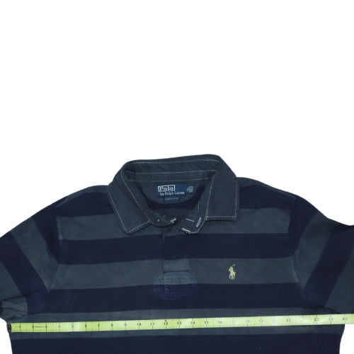 Ralph Lauren Men's Blue Striped Collared Long Sleeve Pullover Sweatshirt XL