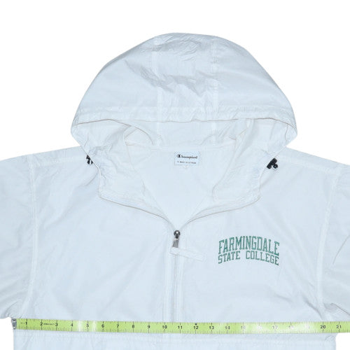 Champion Men's White Windbreaker S Farmington State College Jacket