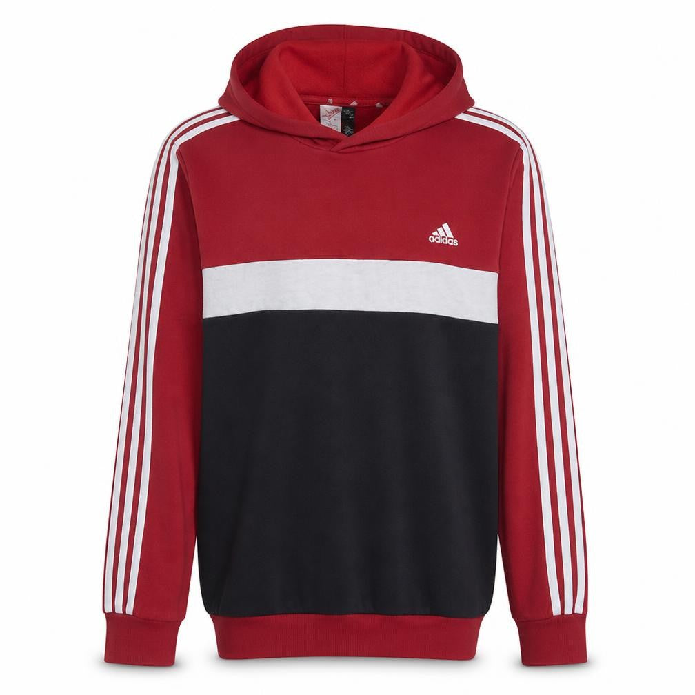Adidas Men Red Pullover Hoodie L Sports Fleece Sweatshirt