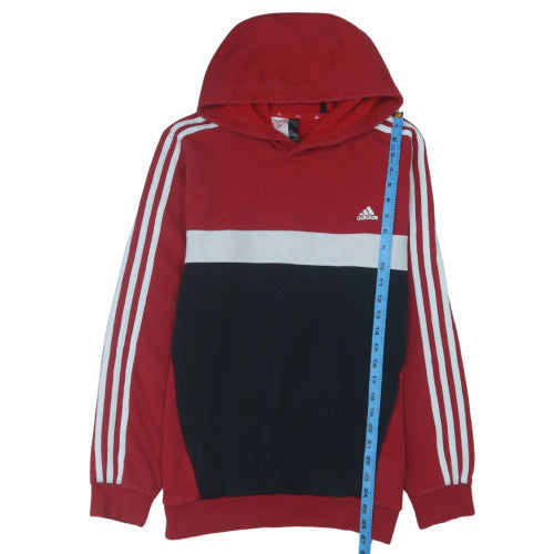 Adidas Men Red Pullover Hoodie L Sports Fleece Sweatshirt