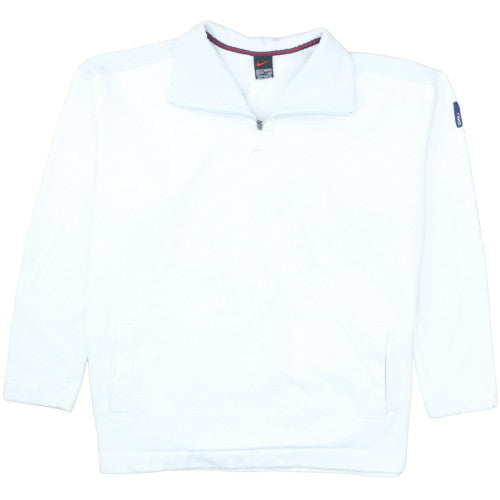 Nike Mens White XXL 1/4 Zip Fleece Sweatshirt Pullover
