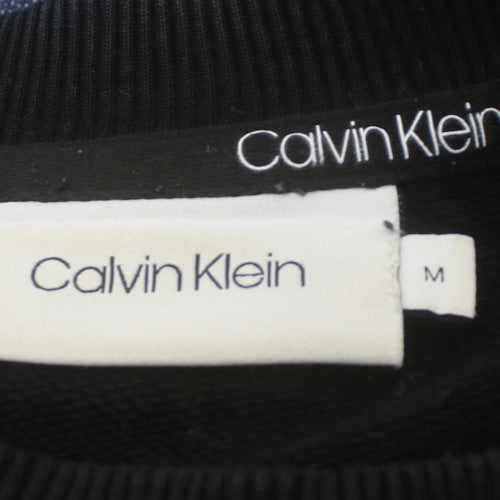 Calvin Klein Men's Black Cotton Logo Crew Neck Sweatshirt M
