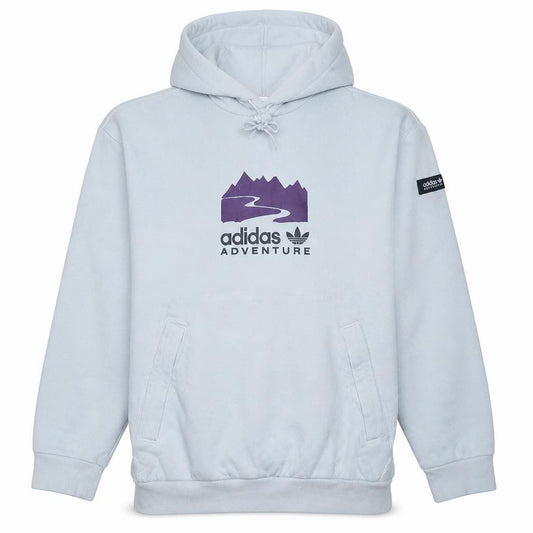 adidas Men White Pullover Hoodie M Adventure Graphic Outdoor